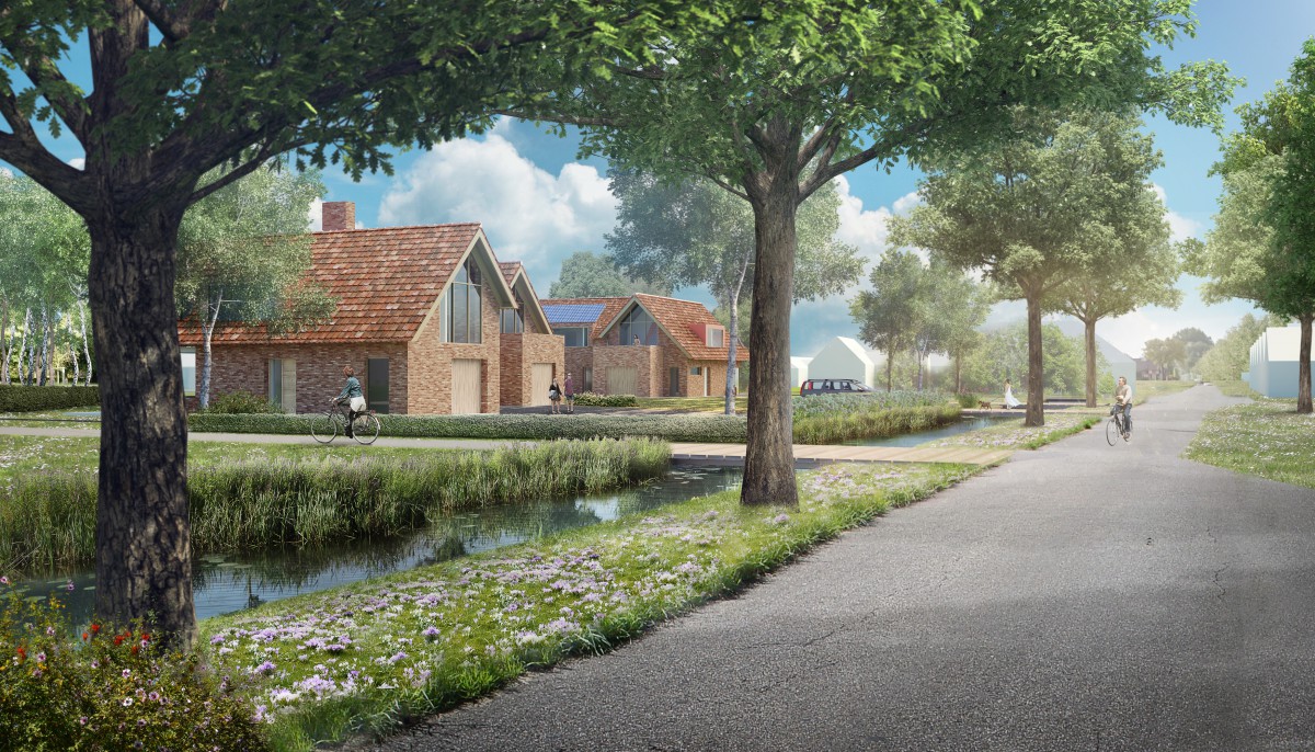 Impression: Lined up residences along the Kniplaan (image Vink Bouw)